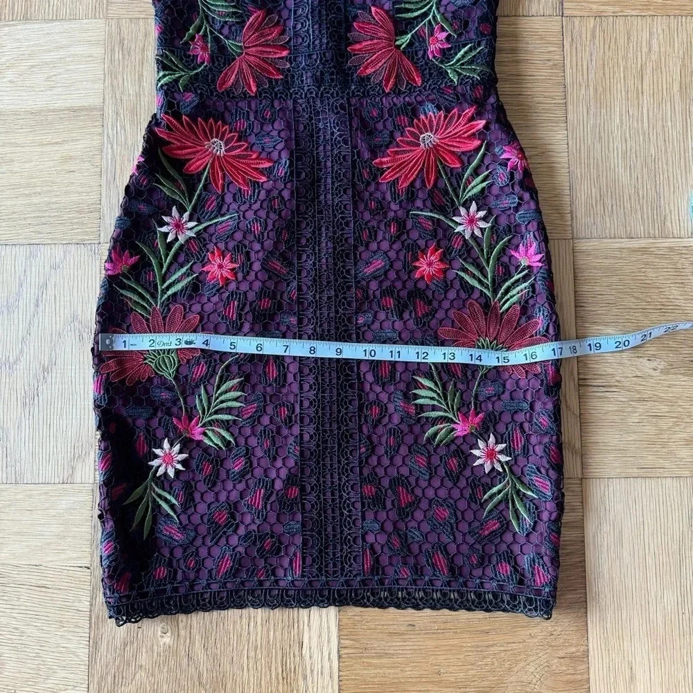 NWT Karen Millen US 4 Lace Mini Dress Leopard Floral Embroidery Sleeveless - Picture 14 of 15